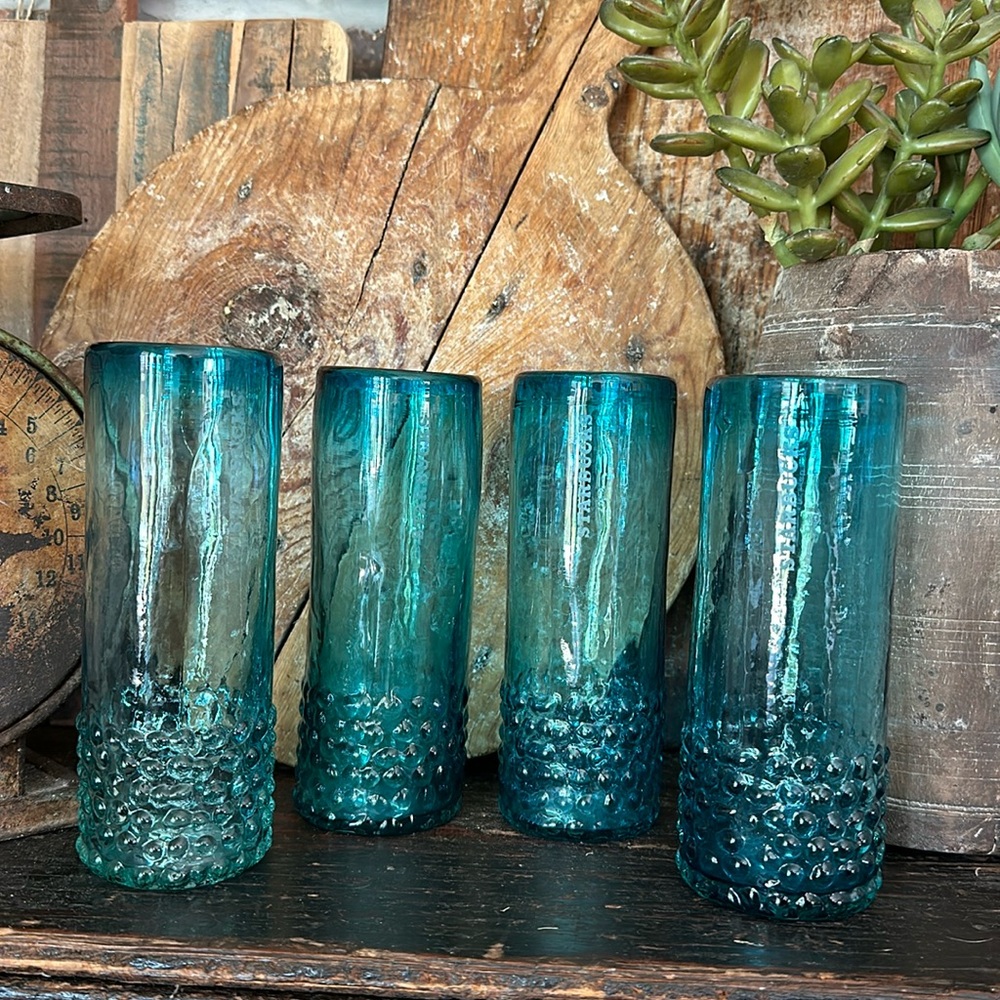 Starbucks Hand Blown Glasses Set of 4